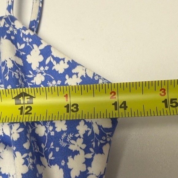 GB Gianni Bini Women's Blue and White Spaghetti Strap Small Mini Derby Dress - Picture 10 of 13